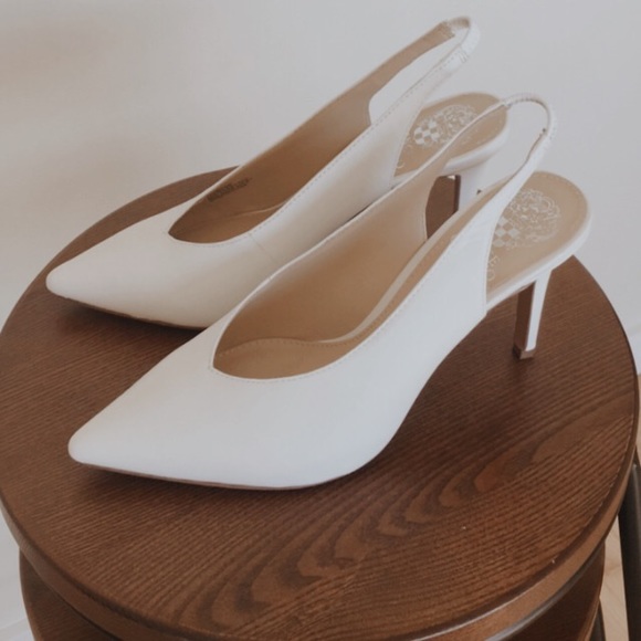 Vince Camuto Shoes - white sling back pointed stilettos